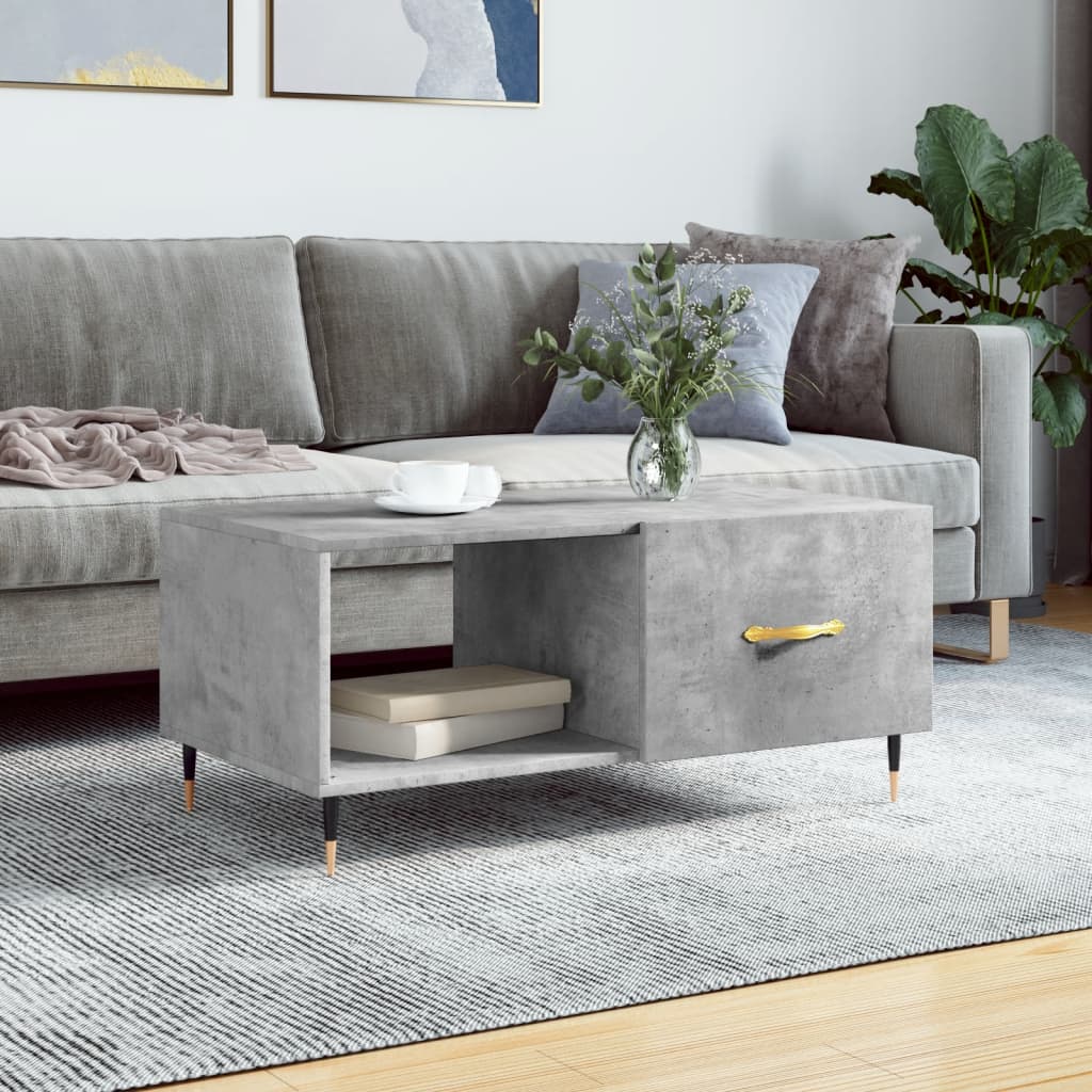 Salongbord betonggrå 90x50x40 cm konstruert tre
