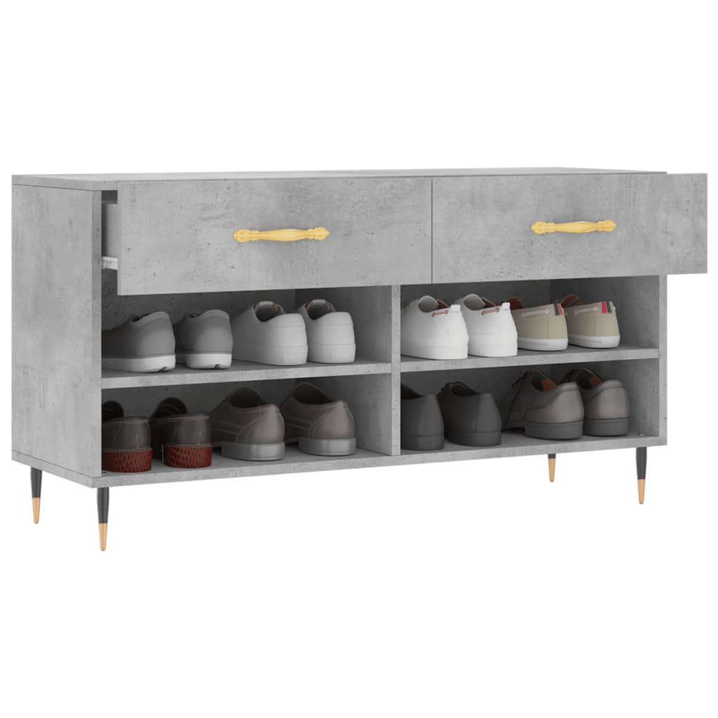 Skobenk betonggrå 102x35x55 cm konstruert tre
