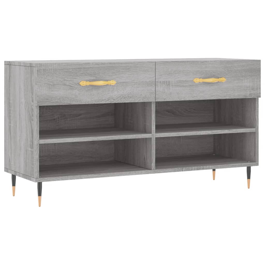 Skoskap grå sonoma 102x35x55 cm konstruert tre