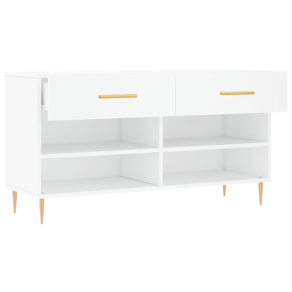 Skobenk hvit 102x35x55 cm konstruert tre