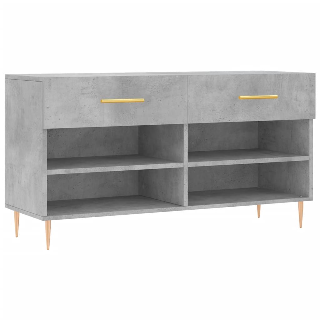 Skobenk betonggrå 102x35x55 cm konstruert tre