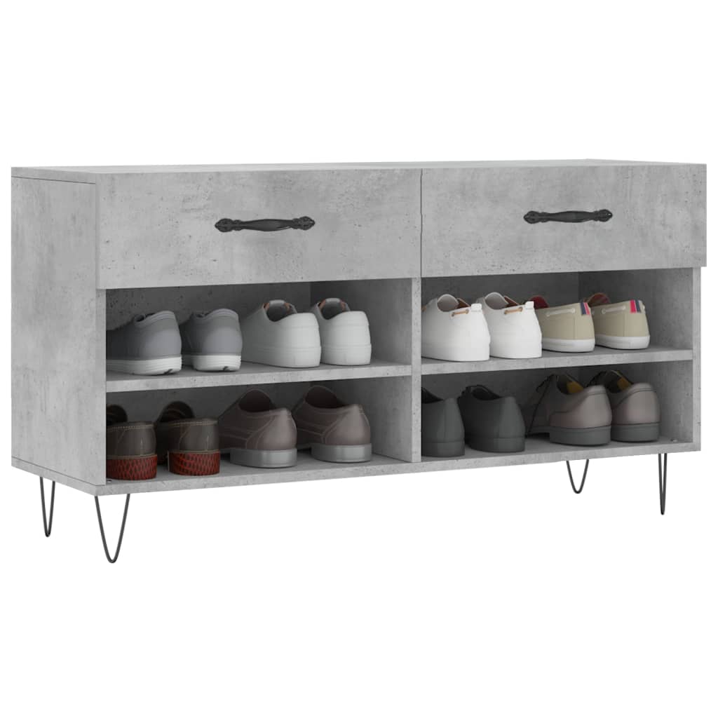 Skobenk betonggrå 102x35x55 cm konstruert tre