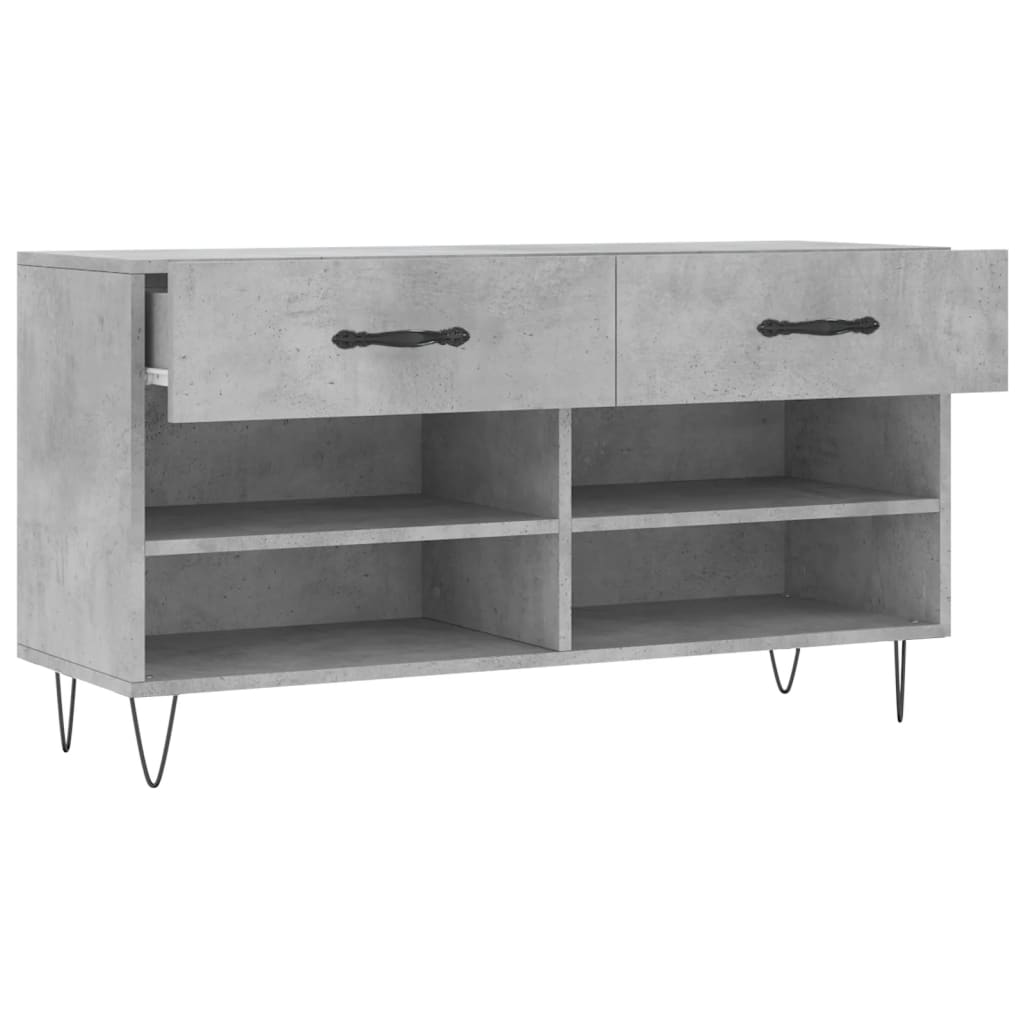 Skobenk betonggrå 102x35x55 cm konstruert tre