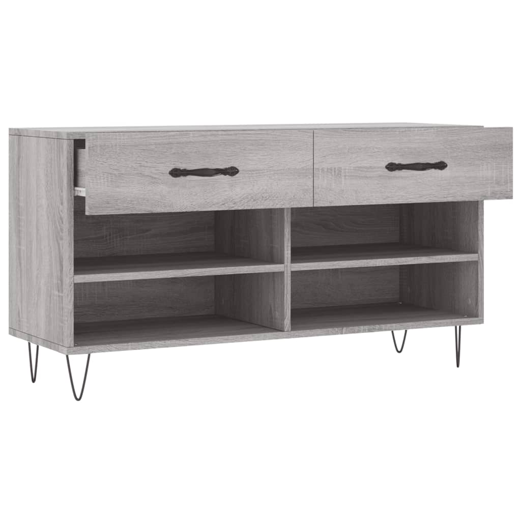 Skoskap grå sonoma 102x35x55 cm konstruert tre