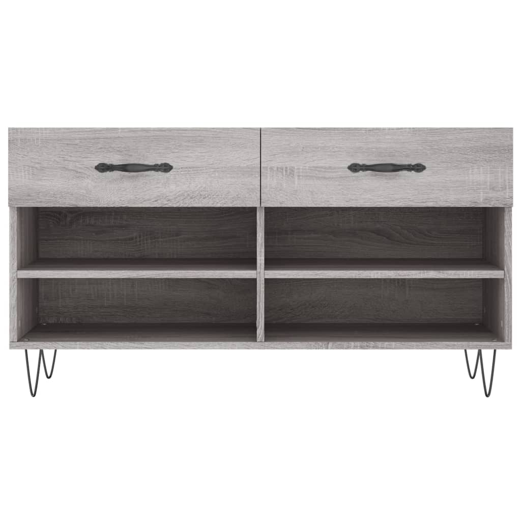 Skoskap grå sonoma 102x35x55 cm konstruert tre