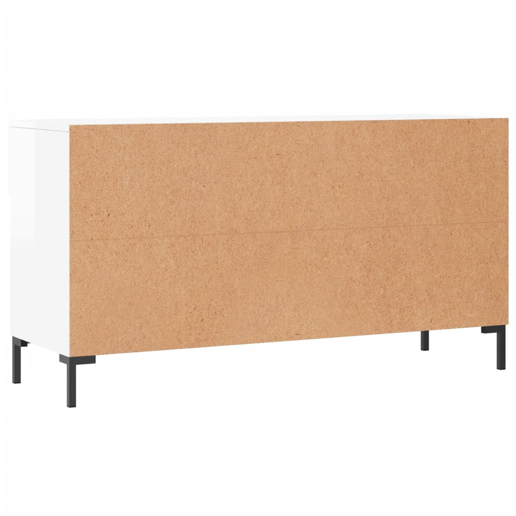 Skobenk høyglans hvit 102x35x55 cm konstruert tre