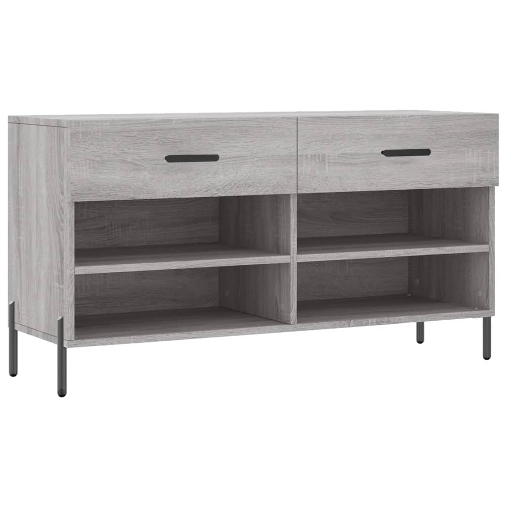 Skoskap grå sonoma 102x35x55 cm konstruert tre