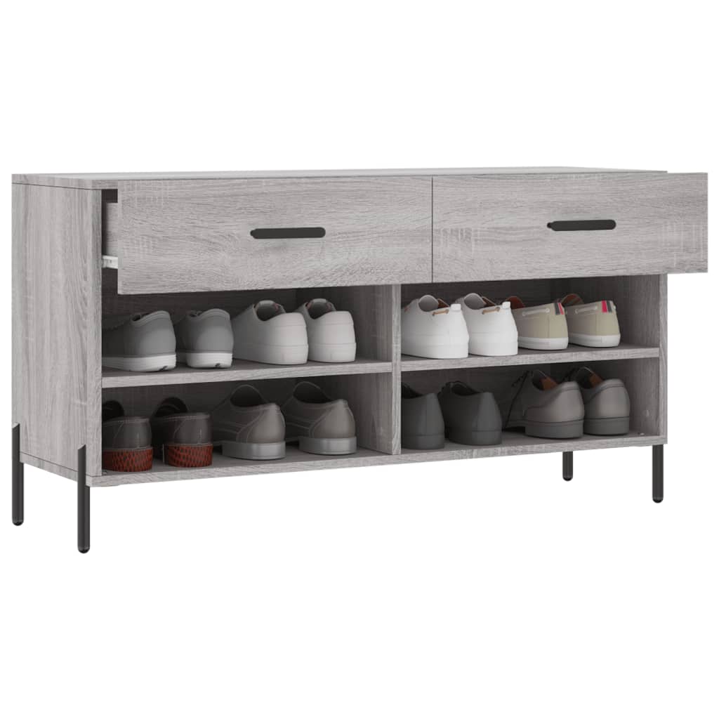 Skoskap grå sonoma 102x35x55 cm konstruert tre
