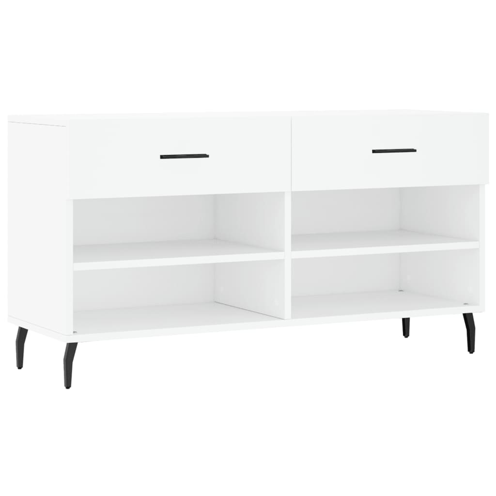 Skobenk hvit 102x35x55 cm konstruert tre
