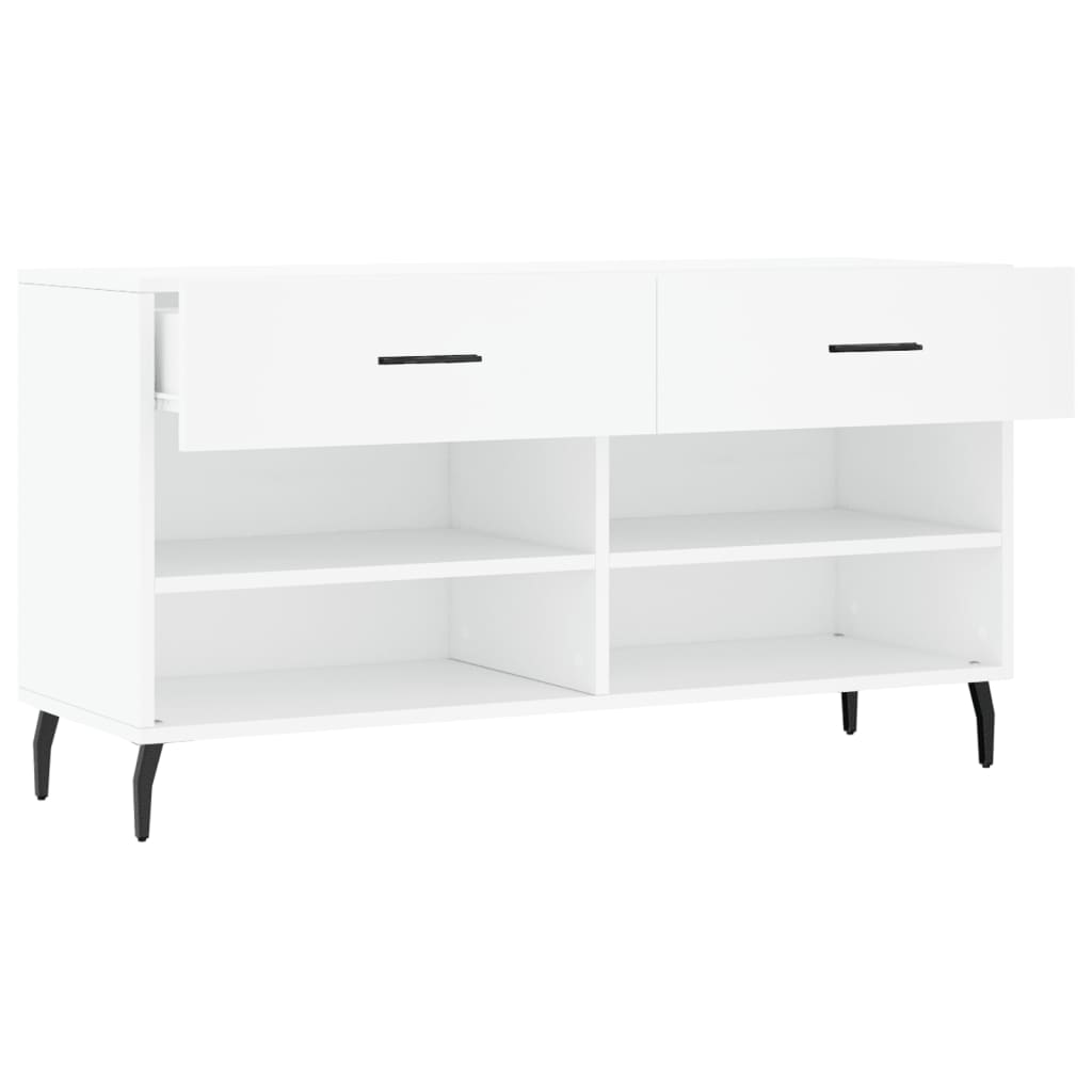 Skobenk hvit 102x35x55 cm konstruert tre