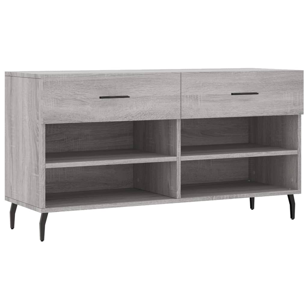 Skoskap grå sonoma 102x35x55 cm konstruert tre
