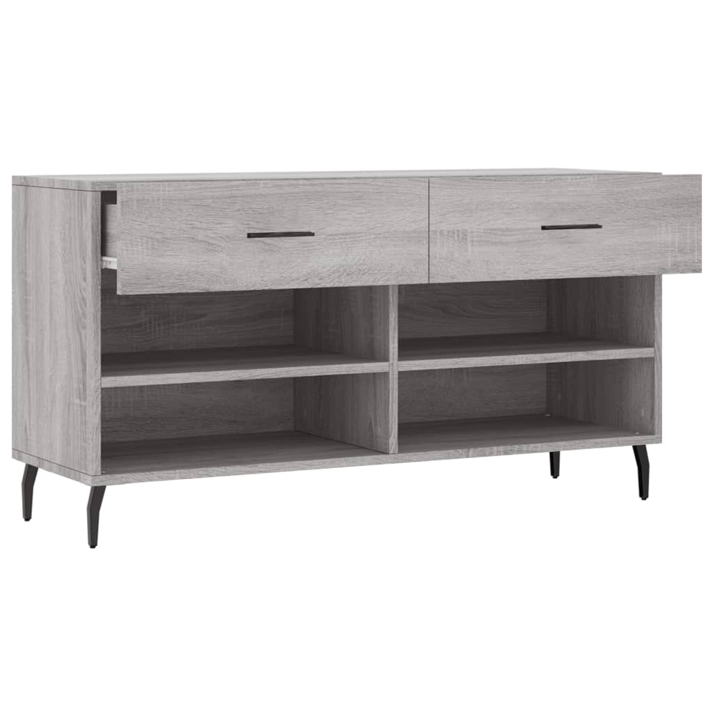 Skoskap grå sonoma 102x35x55 cm konstruert tre