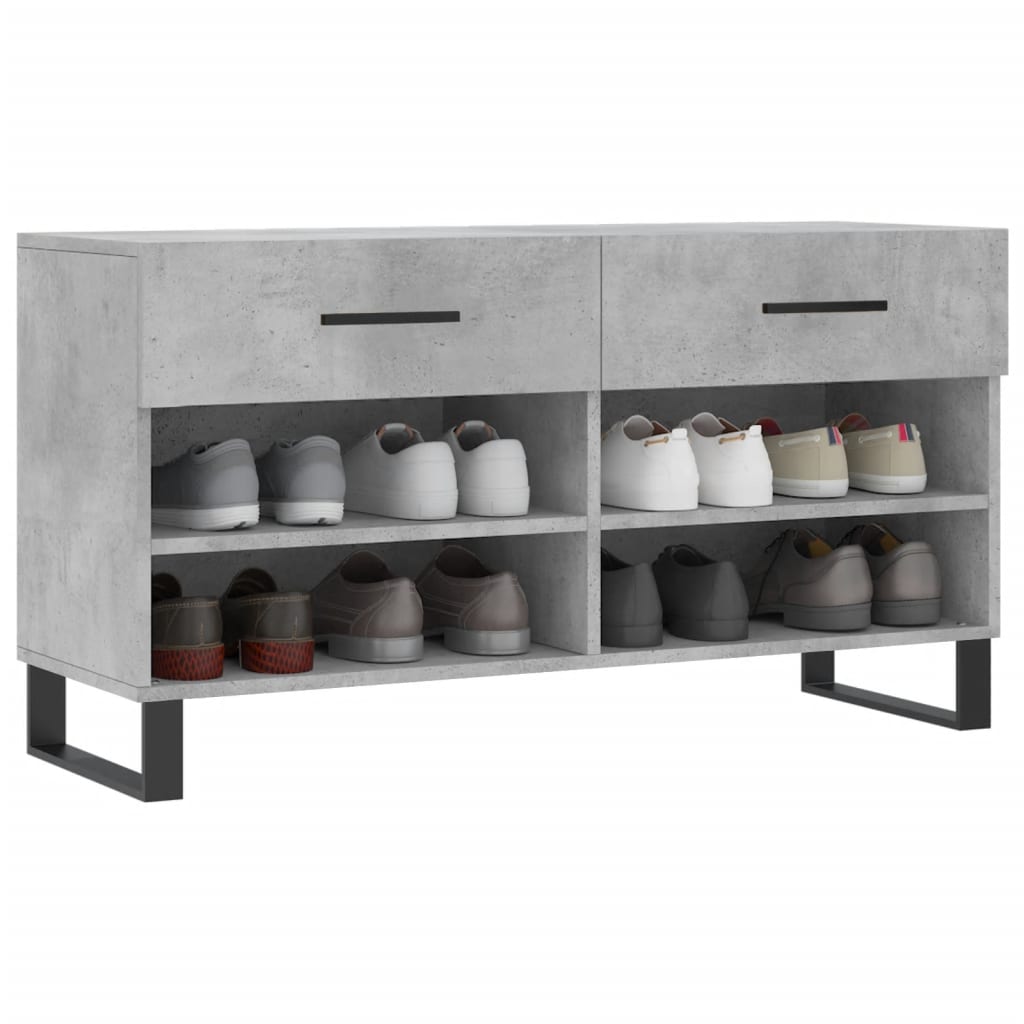 Skobenk betonggrå 102x35x55 cm konstruert tre