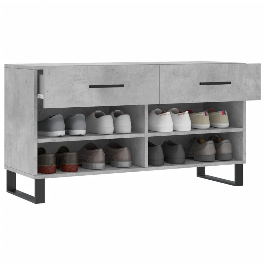 Skobenk betonggrå 102x35x55 cm konstruert tre
