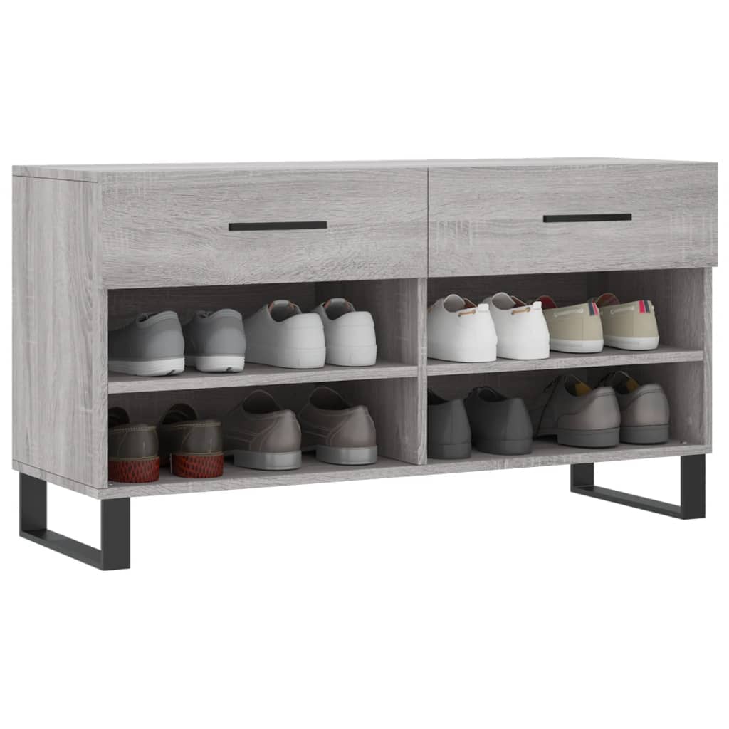 Skoskap grå sonoma 102x35x55 cm konstruert tre