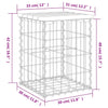 Hagebenk gabiondesign 33x31x42 cm heltre furu