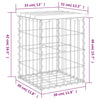 Hagebenk gabiondesign 33x31x42 cm impregnert furu