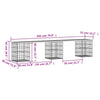 Hagebenk gabiondesign 203x31x42 cm heltre furu