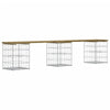 Hagebenk gabiondesign 203x31x42 cm impregnert furu