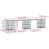 Hagebenk gabiondesign 203x31x42 cm impregnert furu