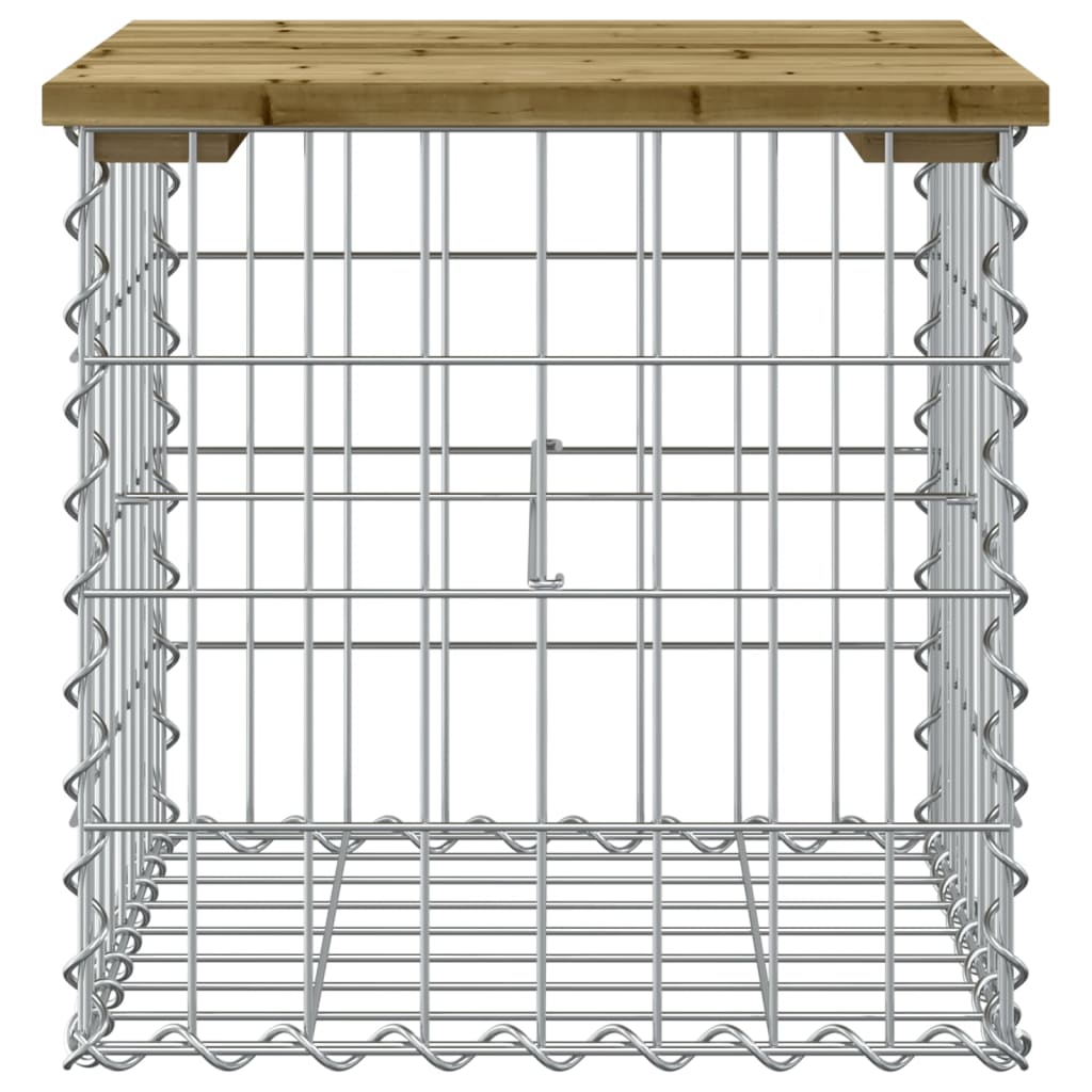 Hagebenk gabiondesign 43x44x42 cm impregnert furu