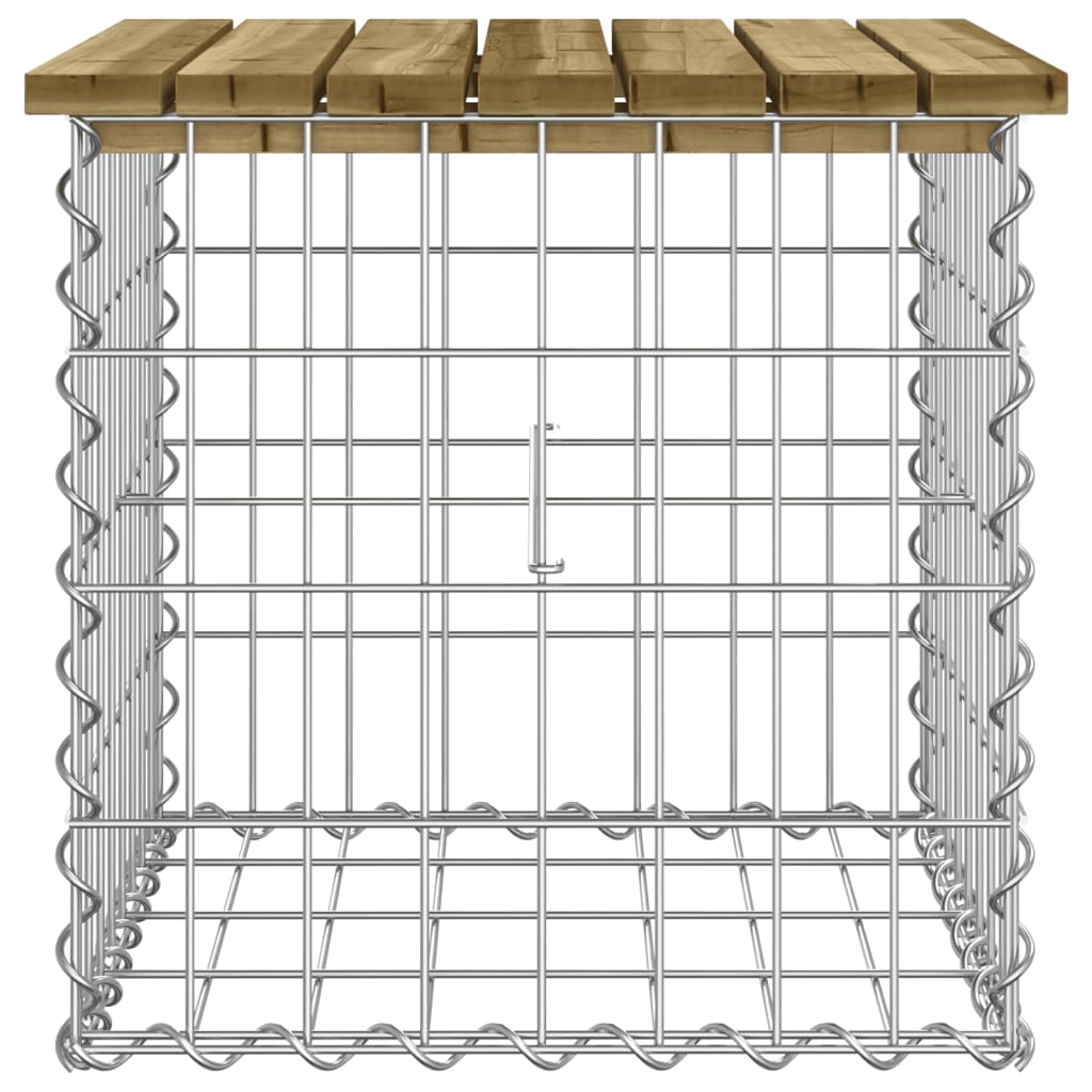 Hagebenk gabiondesign 43x44x42 cm impregnert furu