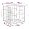 Hagebenk gabiondesign 43x44x42 cm impregnert furu