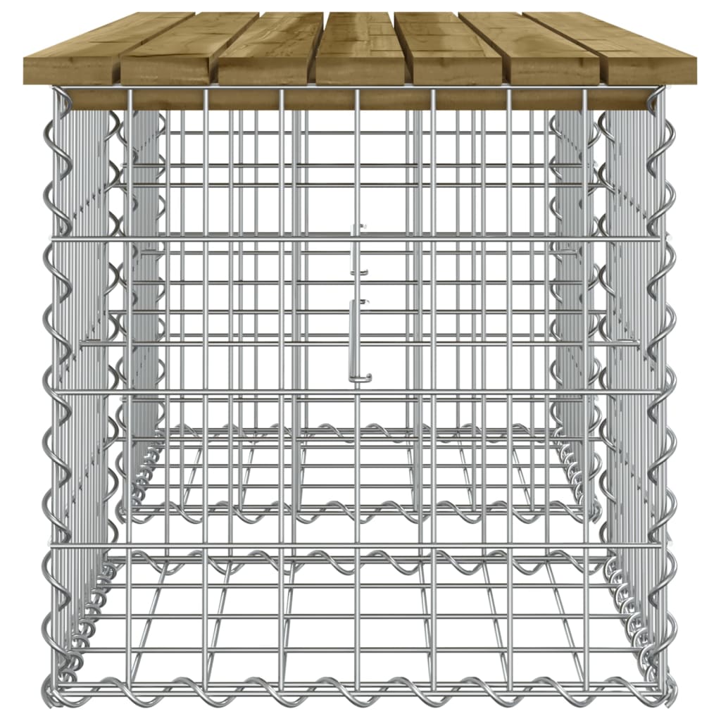 Hagebenk gabiondesign 103x44x42 cm impregnert furu