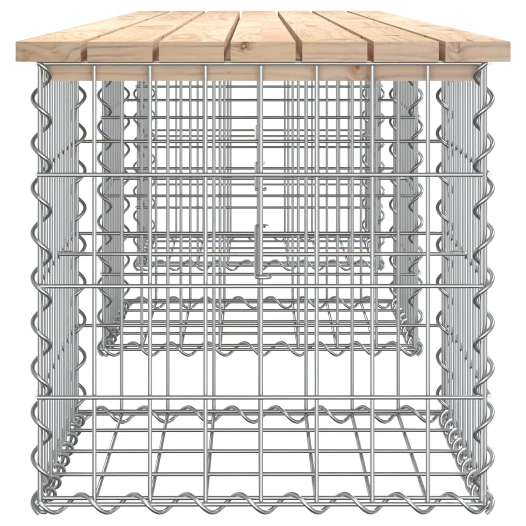 Hagebenk gabiondesign 203x44x42 cm heltre furu