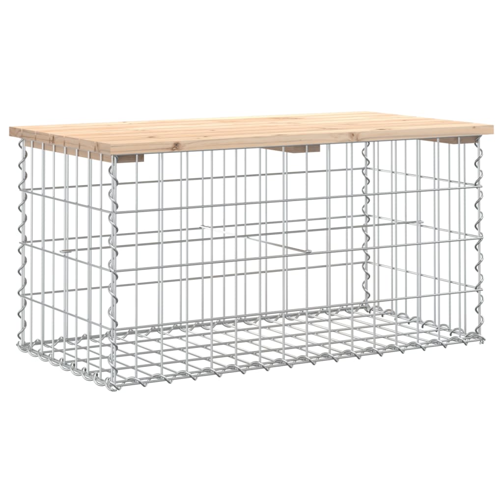 Hagebenk gabiondesign 83x44x42 cm heltre furu