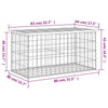 Hagebenk gabiondesign 83x44x42 cm heltre furu