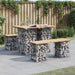 Hagebord gabiondesign 100x70x72 cm heltre furu
