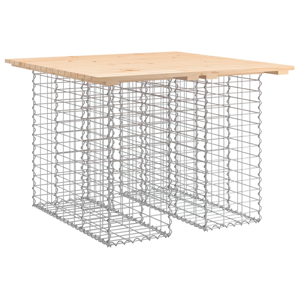 Hagebord gabiondesign 100x102x72 cm heltre furu