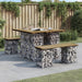 Hagebord gabiondesign 100x102x72 cm impregnert furu