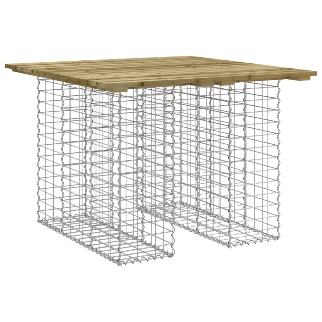 Hagebord gabiondesign 100x102x72 cm impregnert furu