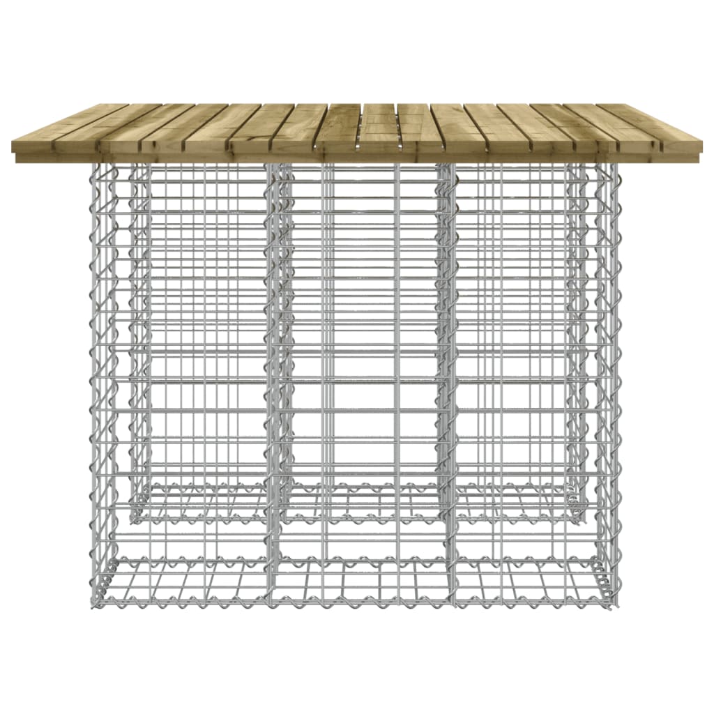 Hagebord gabiondesign 100x102x72 cm impregnert furu