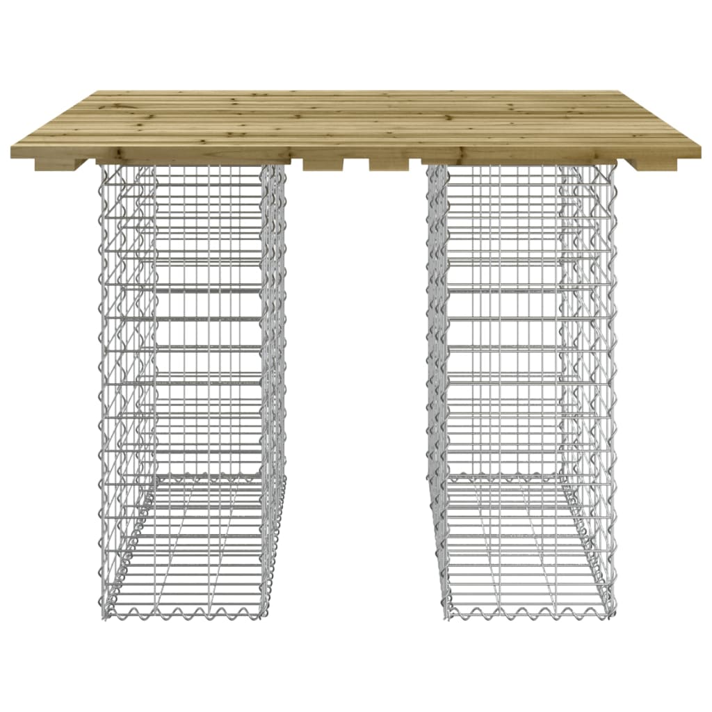 Hagebord gabiondesign 100x102x72 cm impregnert furu
