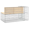 Hagebenk gabiondesign 122x71x65,5 cm heltre furu