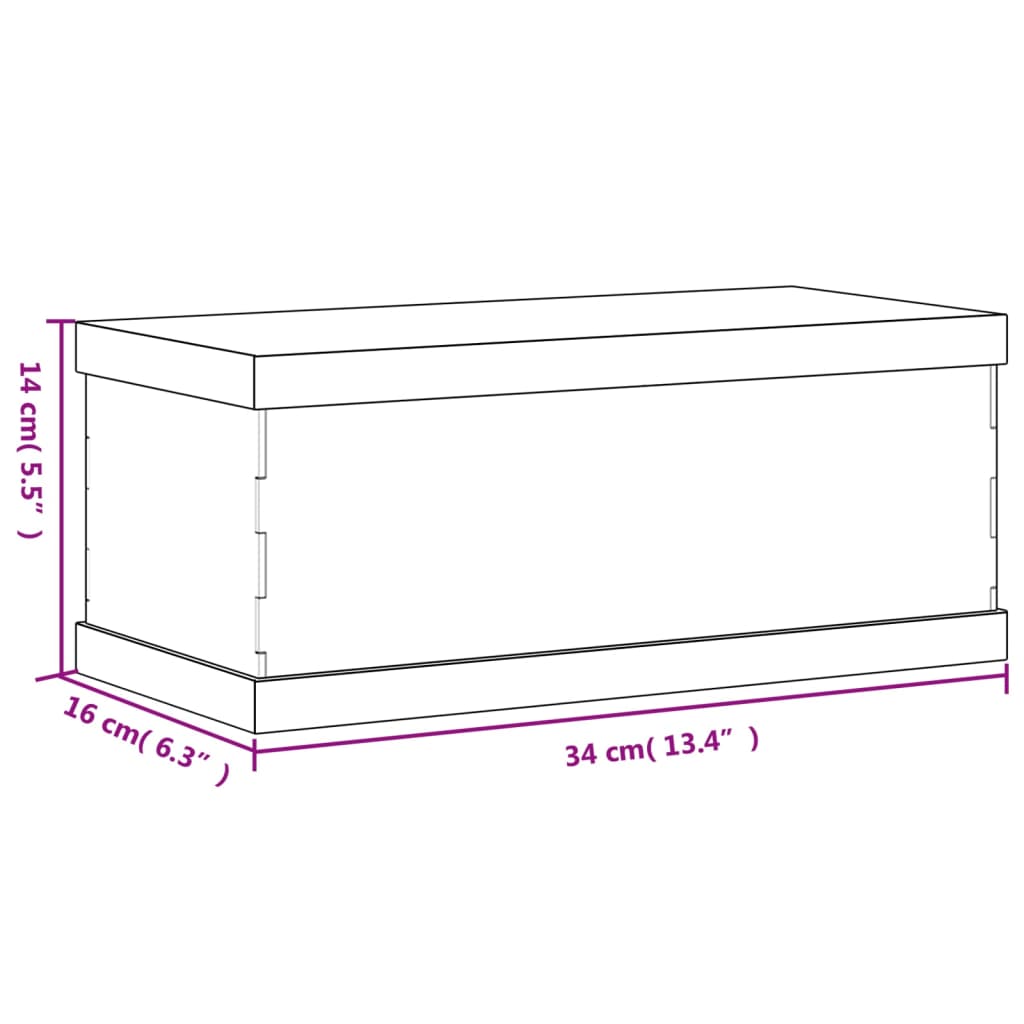 Visningsboks gjennomsiktig 34x16x14 cm akryl