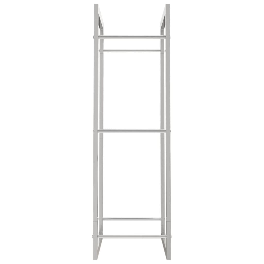 Vedstativ 50x28x94 cm rustfritt stål