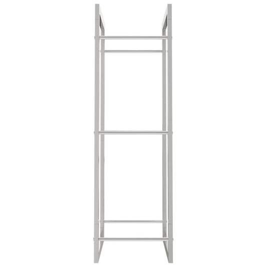 Vedstativ 50x28x94 cm rustfritt stål
