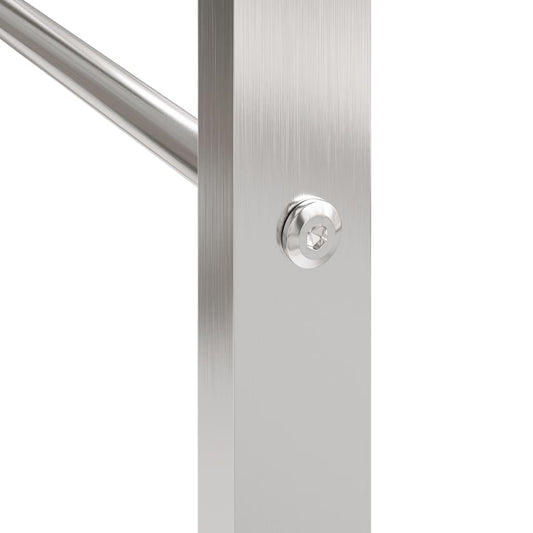 Vedstativ 50x28x94 cm rustfritt stål