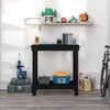 Arbeidsbenk svart 80x50x80 cm heltre furu