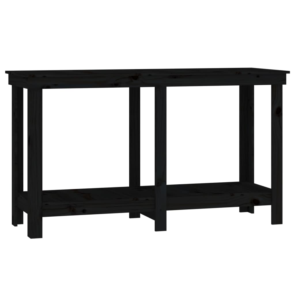 Arbeidsbenk svart 140x50x80 cm heltre furu