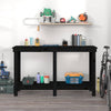 Arbeidsbenk svart 140x50x80 cm heltre furu