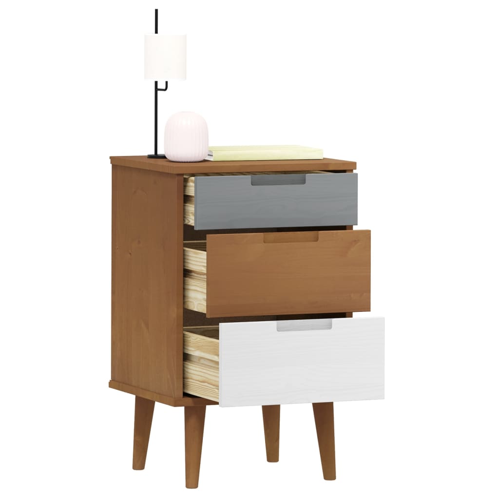Nattbord MOLDE brun 40x35x65 cm heltre furu