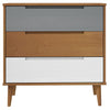 Kommode MOLDE brun 80x40x80 cm heltre furu