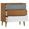 Kommode MOLDE brun 80x40x80 cm heltre furu