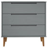 Kommode MOLDE grå 80x40x80 cm heltre furu
