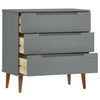 Kommode MOLDE grå 80x40x80 cm heltre furu